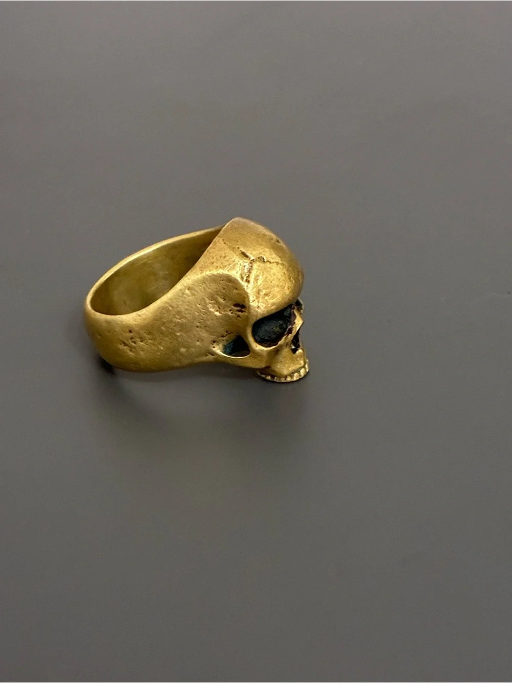 $398 Brand New John Varvatos Artisan Brass Skull Ring Size 11